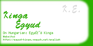 kinga egyud business card